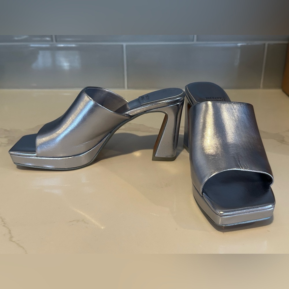 Jeffrey Campbell Caviar Platform Mules in Silver - Picture 4 of 5